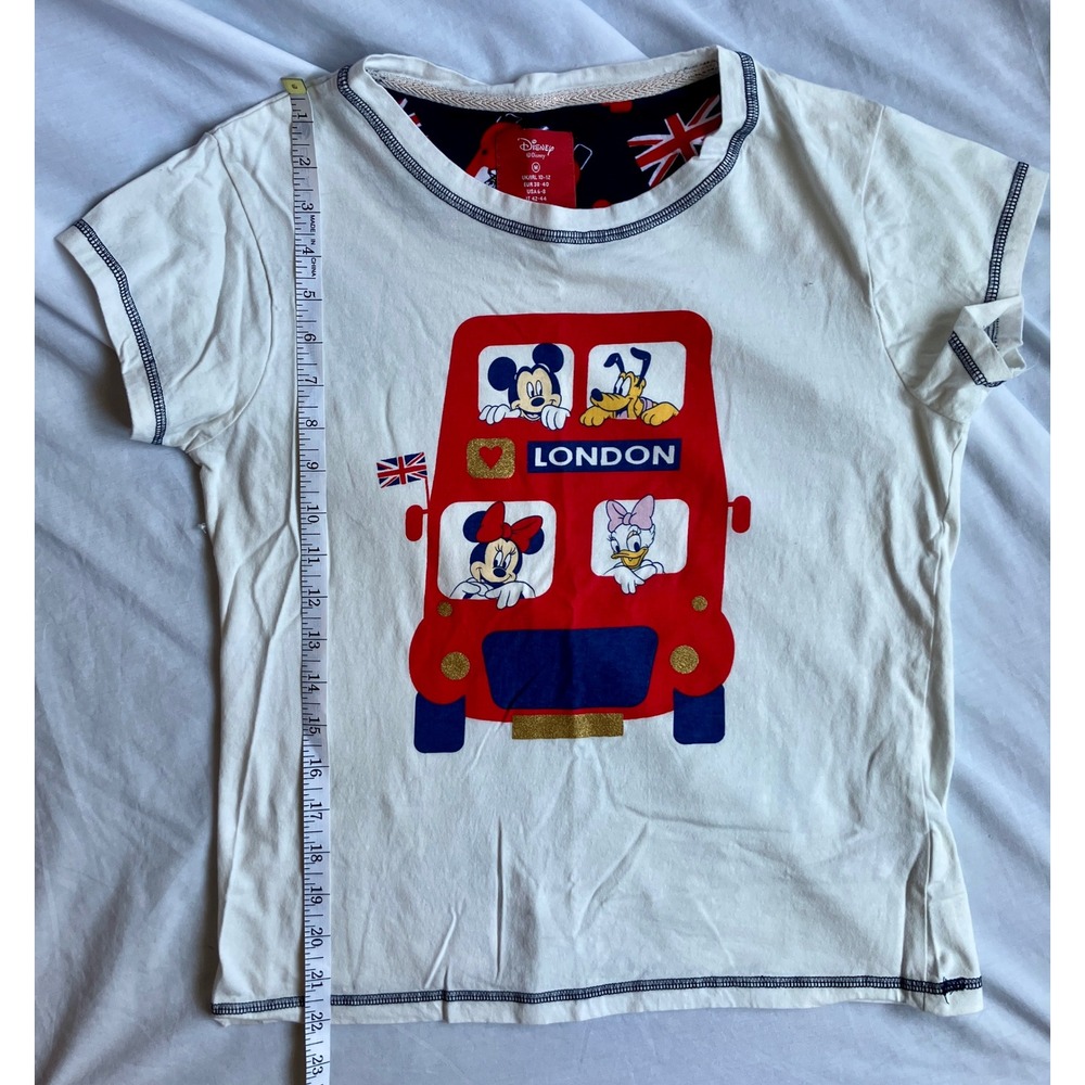Disney Mickey Mouse London Bus Pajama Set Women's Size M Top and Bottom NWOT - Picture 5 of 10
